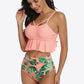 Tropical Print Ruffled Two-Piece Swimsuit