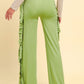 Fringe Trim Wide Leg Pants