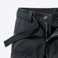 Button and Zip Closure Belted Cargo Shorts