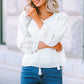 Swiss Dot Tassel Tie Blouse