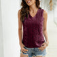 Lace Scalloped Keyhole V-Neck Tank