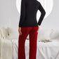 Plaid Heart Graphic V-Neck Top and Pants Lounge Set