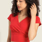 Gathered Detail Surplice Short Sleeve Sports Top