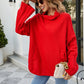 Curved Hem Turtleneck Sweater