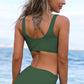 Crisscross Drawstring Detail Bikini Set