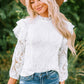 Ruffled Zip-Back Lace Blouse
