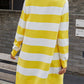 Striped Long Sleeve Longline Cardigan Sweater
