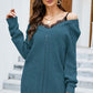 Spliced Lace Cold-Shoulder Tunic Sweater
