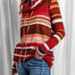 Striped Cowl Neck Tunic Sweatshirt