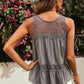 Lace Yoke Peplum Tank