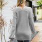 Rib-Knit V-Neck Tunic Sweater