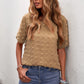 Swiss Dot Round Neck Blouse