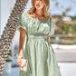 Leopard Square Neck A-Line Dress