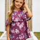 Girls Floral Cold-Shoulder Ruffled Top
