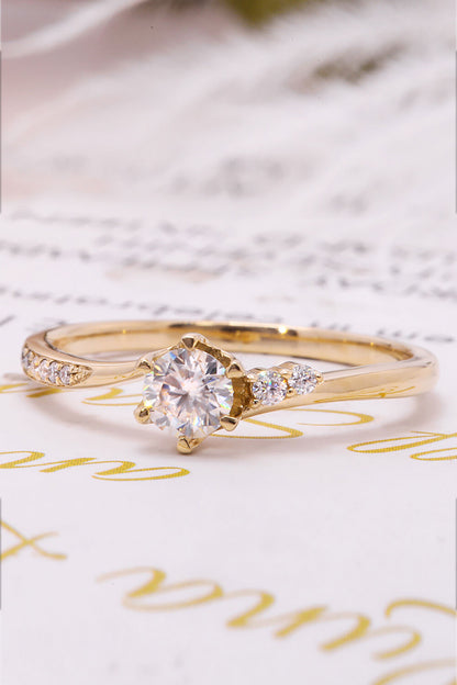 18K Gold 0.5 Carat Lab-Grown Diamond 6-Prong Ring