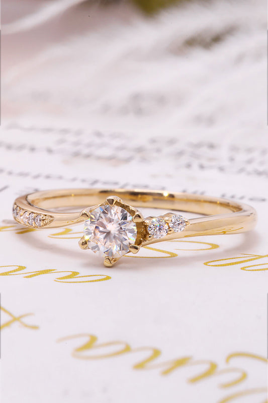 18K Gold 0.5 Carat Lab-Grown Diamond 6-Prong Ring