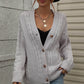 Cable-Knit Button Front Cardigan