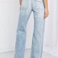 Kancan Button Fly Distressed Raw Hem Straight leg Jeans