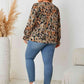 Plus Size Lace Trim Flounce Sleeve Blouse