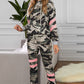 Camouflage Contrast Detail Hoodie and Joggers Lounge Set
