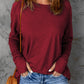 Thumbhole Long Sleeve Round Neck Top