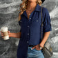 Button-Up Roll-Tab Sleeve Shirt