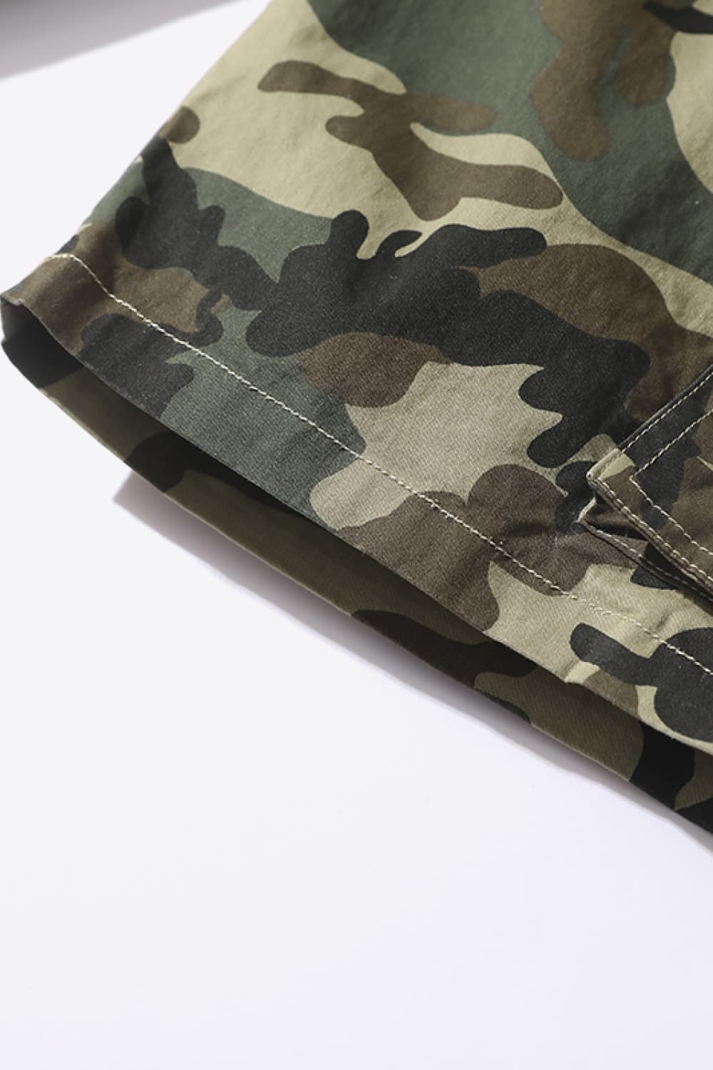 Camouflage Drawstring Waist Cargo Shorts