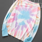 Tie-Dye Boat Neck Batwing Sleeve Tee
