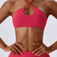 Cropped Halter Neck Sports Bra