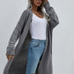 Horizontal Ribbing Open Front Duster Cardigan