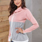 Color Block Raglan Sleeve Drawstring Sweatshirt