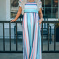 Striped Print High Waist Maxi Dress