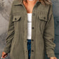 Turn Down Collar Buttoned Shirt Jacket