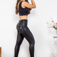 Full Size PU Leather Buttoned Leggings