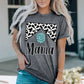 MAMA Graphic Cuffed Sleeve Round Neck Tee