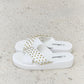 Forever Link Studded Cross Strap Sandals in White