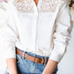 Spliced Lace High-Low Shirt