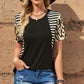Mixed Print Color Block Tee Shirt