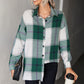 Plaid Collared Neck Longline Shirt