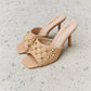 Forever Link Square Toe Quilted Mule Heels in Nude