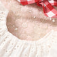 Eyelet Round Neck Top and Plaid Skort Set