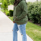 Snap Down Drawstring Hoodie with Kangaroo Pocket