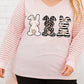 Plus Size Rabbit Graphic Long Raglan Sleeve Easter Tee