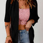 Ribbed Open Front Knit Cardigan