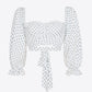 Printed Long Flounce Sleeve Cropped Blouse
