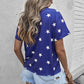 USA Star Print Round Neck T-Shirt