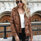 Full Size Zip-Up Hooded PU Jacket