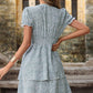Printed Tie-Front Layered Mini Dress