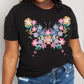 Simply Love Full Size Flower Butterfly Graphic Cotton Tee