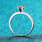1 Carat Moissanite Heart Side Stone Ring